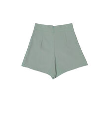 Fine High Waist Cut Triple Button Short Pants (Grey Green)